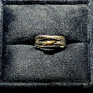 David Yurman Crossover Cable Ring 925 with 18k